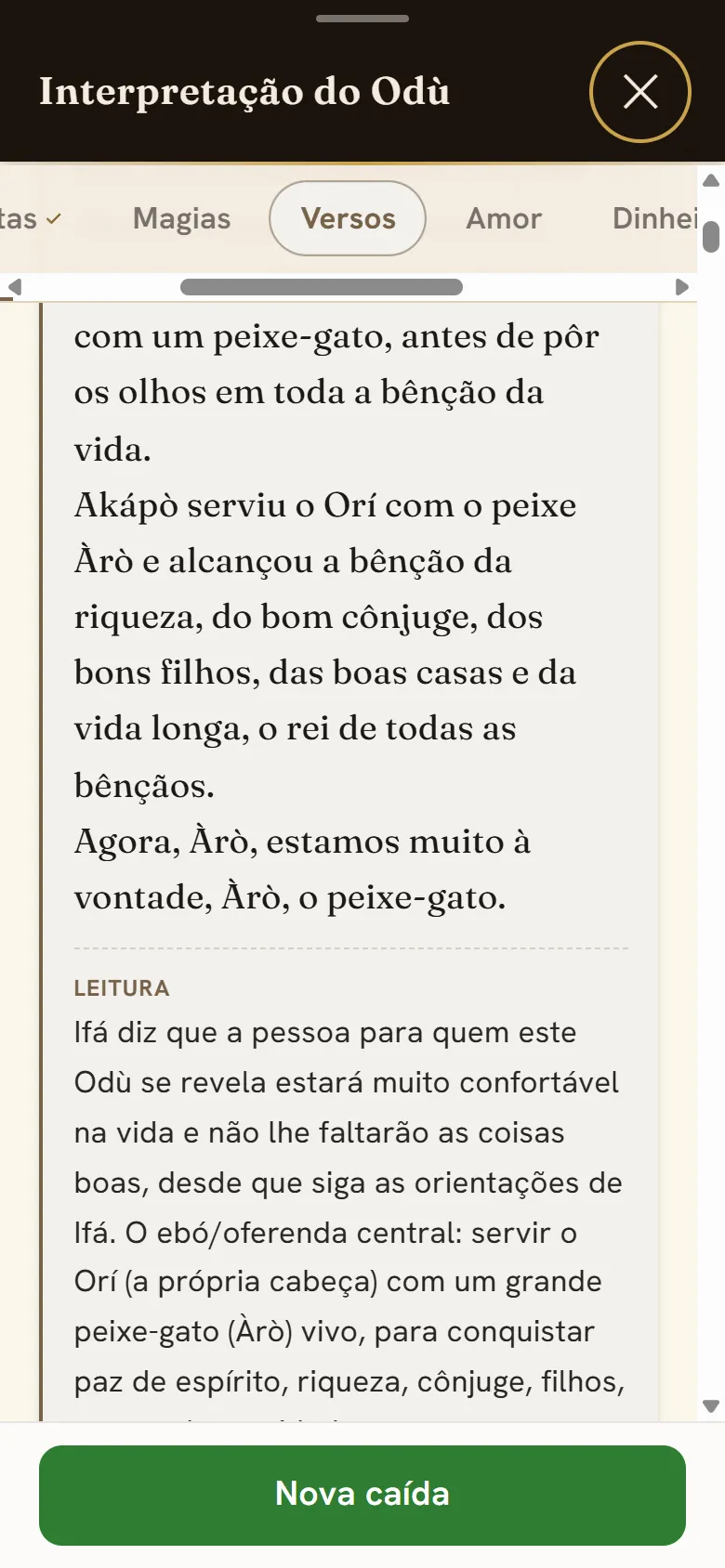 Aba Versos da caída: versos em yorùbá com tradução