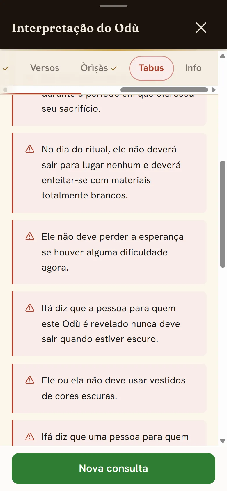 Aba Tabus do Odù: o que a pessoa daquele Odù deve respeitar